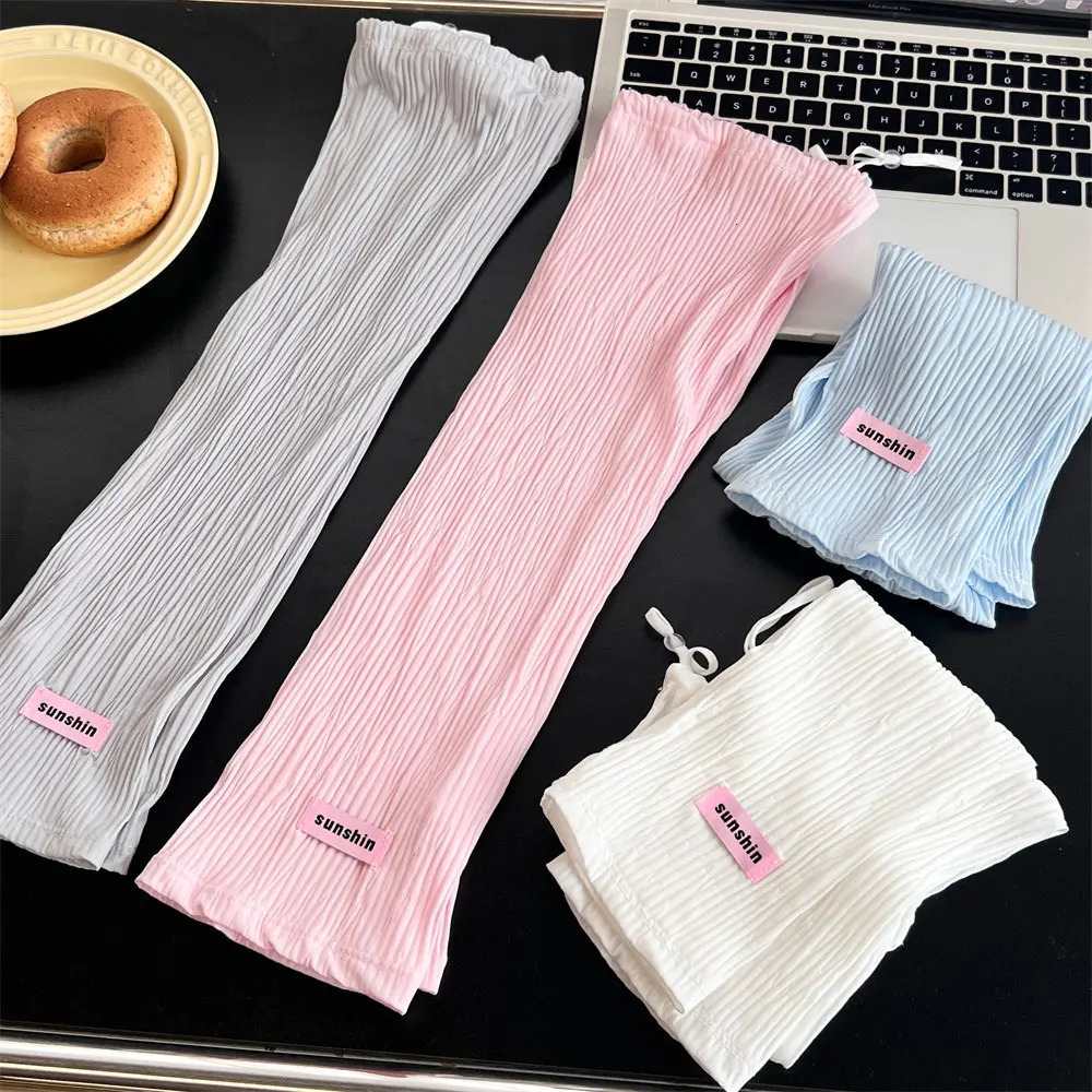 Fashionable Summer Girl Ice Silk Sleeves Loose Thin Ice Sleeves Sun Protection Hand Sleeve UV Protection Gloves 250610