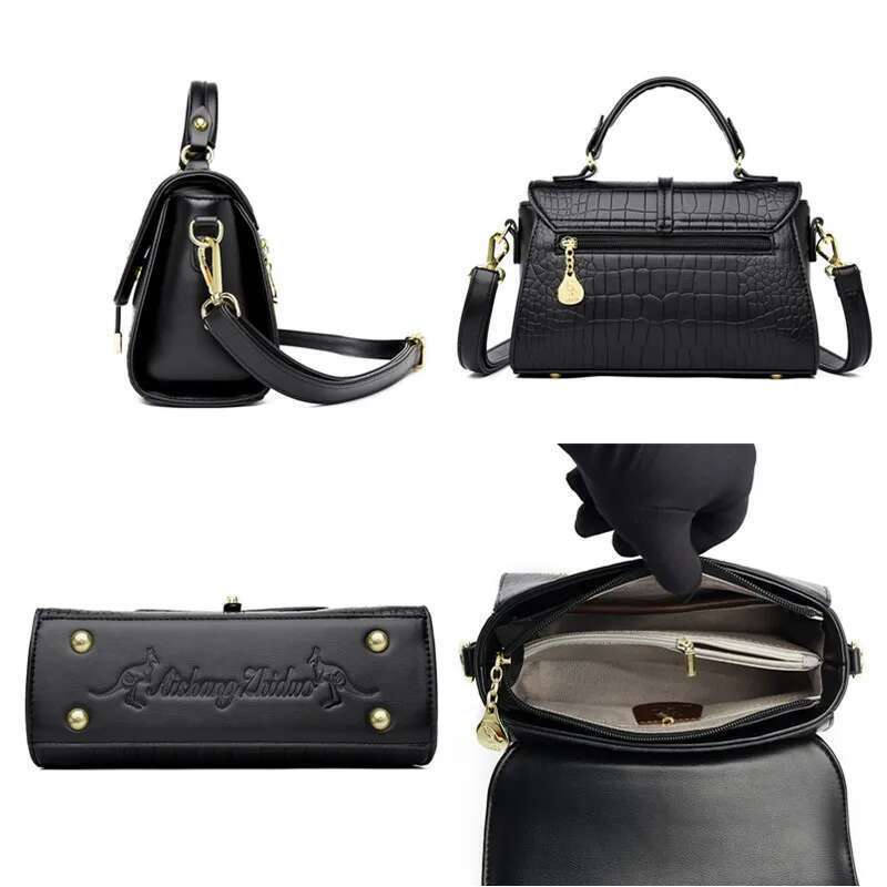 Women Tote Fashion Crocodile Pattern Noble Leather Female Handbag Brand Designer Shoulder Crossbody Bag Phone Sac