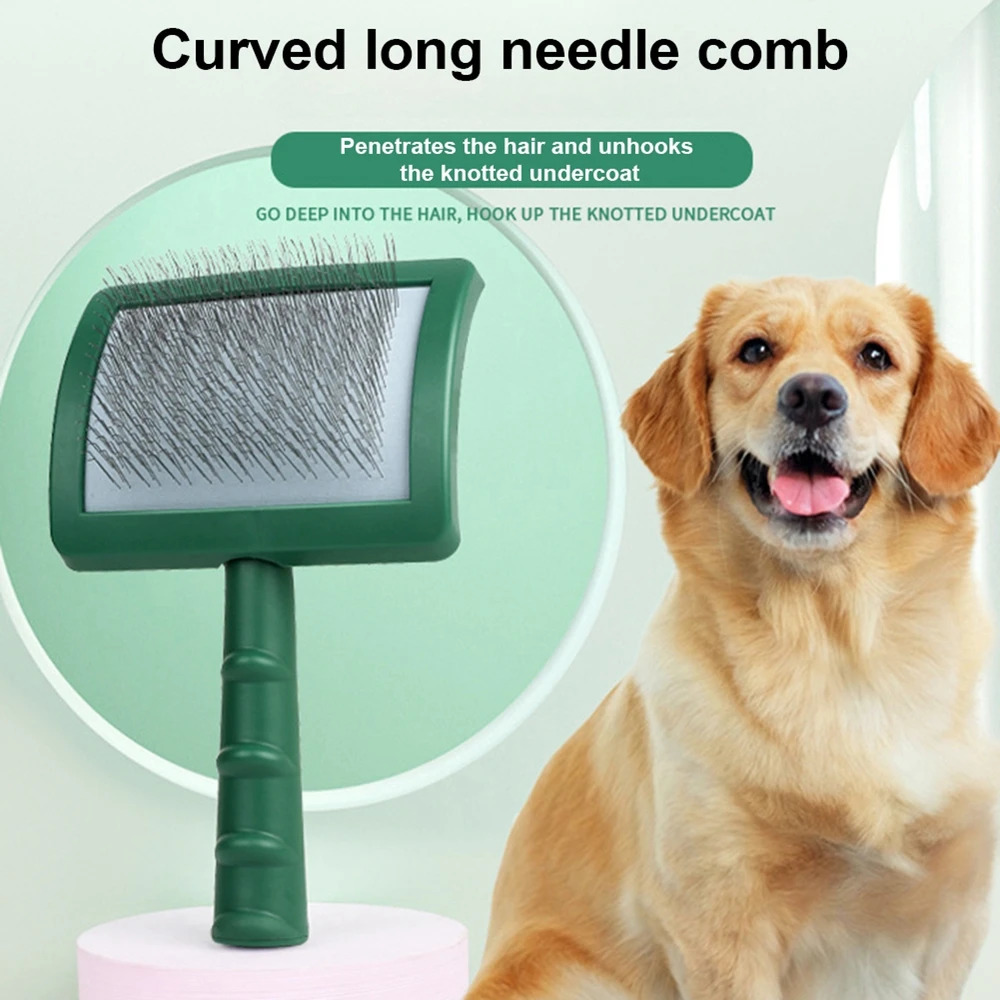 Long Pin Slicker Brush for Large Dog Matted Hair Grooming Wire Brush for Pets Shedding Mats Cats Undercoat Loose Hair Removes 250614
