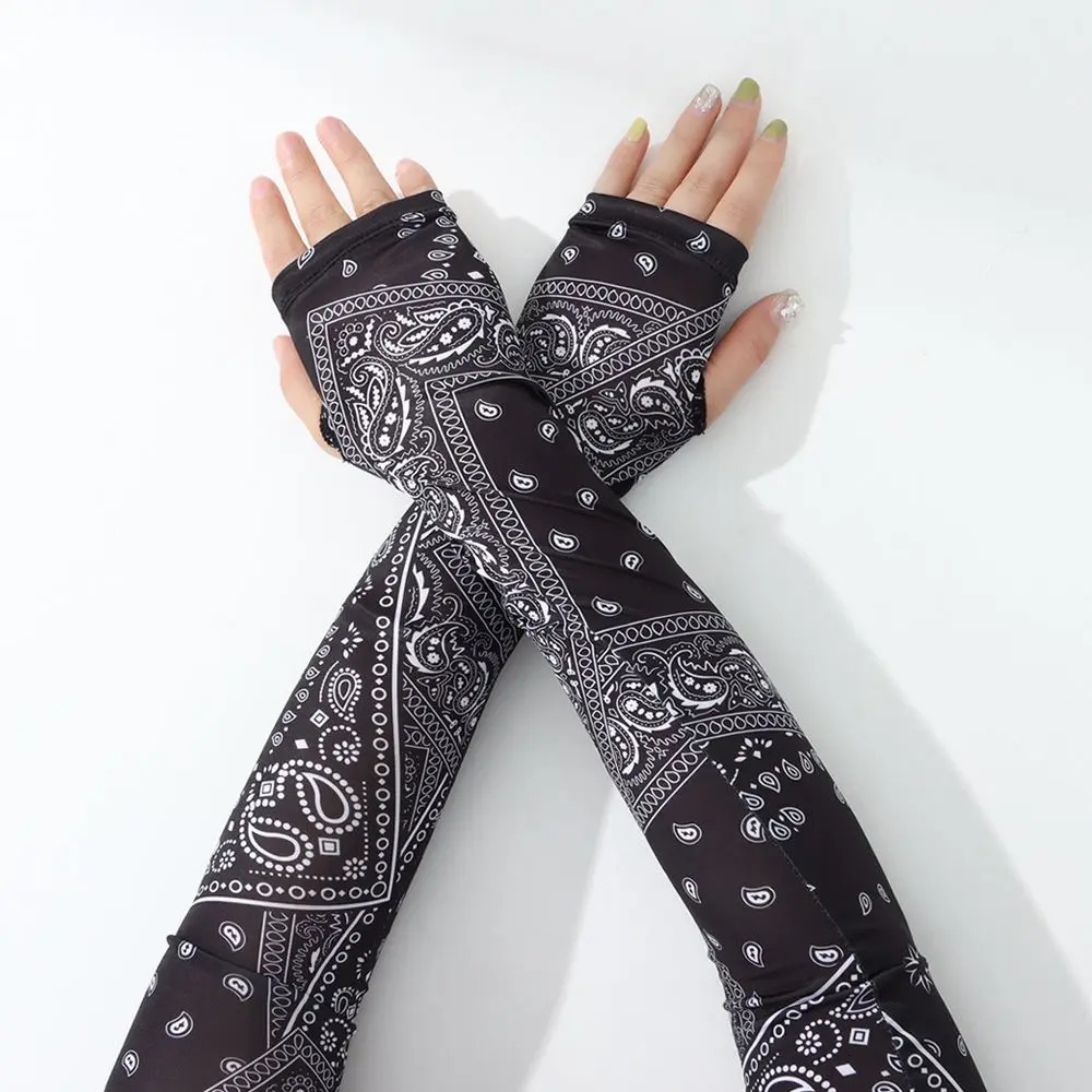 Women Men Arm Sleeves Sports Ice Silk Sleeves Sun Protection Hand Cover Cooling Running Cycling Long Glove UV Accessories 250610