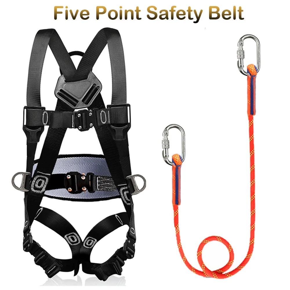 Fivepoint Aerial Work Safety Belt Full Outdoor Rock Climbing Training Electrician Antifall Protection Equipment 250611