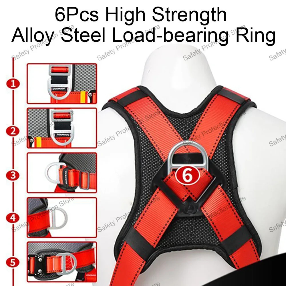 Fivepoint High Altitude Work Safety Harness Full Body Belt Rope Outdoor Climbing Construction Protect Equipment 250611