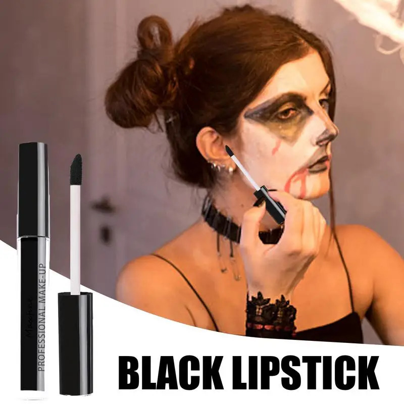 2 Colors Halloween Horror Paint Dark Lipstick Matte Lipstick Waterproof Lasting Black Lip Gloss Lip Makeup Cosmetics 250614