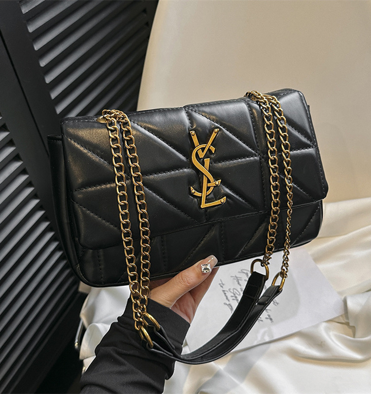 Free shipping designer bag for women 2025 new Korean version soft leather diamond grid small fragrant style versatile fashion temperament black