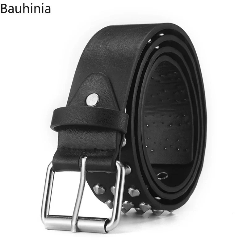 Rivet Goth PU Leather Belt 120*3.8cm Fashion Punk Style Pin Buckle Mens and Womens Belts 250610