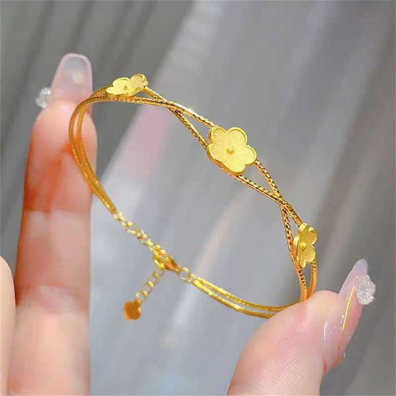 Luxury jewelry designer bracelet flower Double Layer Peach Blossom Bracelet for Women Fashion High-end Sense Exquisite Temperament Versatile Commuting