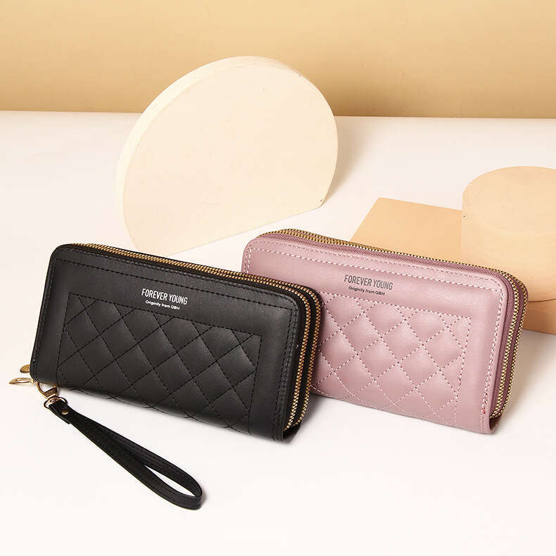 Hot Selling New Women's Long High-end Double Zipper Wallet Large Capacity Card Holder Phone Bag