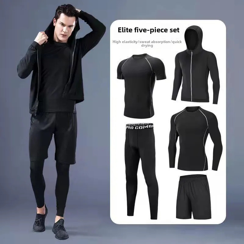 Summer Quick Dry Jacket Suit 14 piece Outdoor Fitness Running Sets Sports Jogging Absorbent Cool Lightweight Mens Clothing 250612