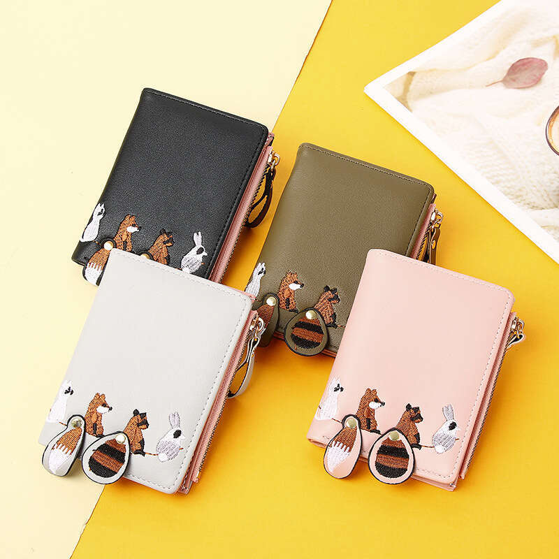 Hot Selling New Women's Short Student Wallet Korean Version Cute Fresh Card Holder Cartoon Mini Personality Coin Purse