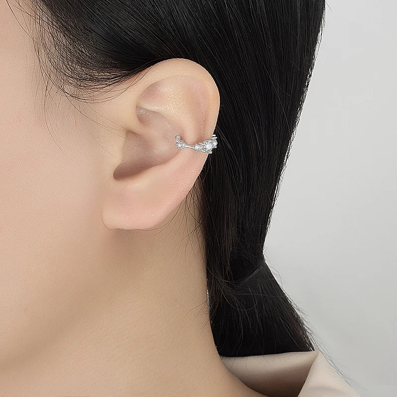 PERFANY 0.64CT All Clip Earrings 100% Pure Silver Minimalist n Laboratory Diamond Hip Hop Party Jewelry 250610