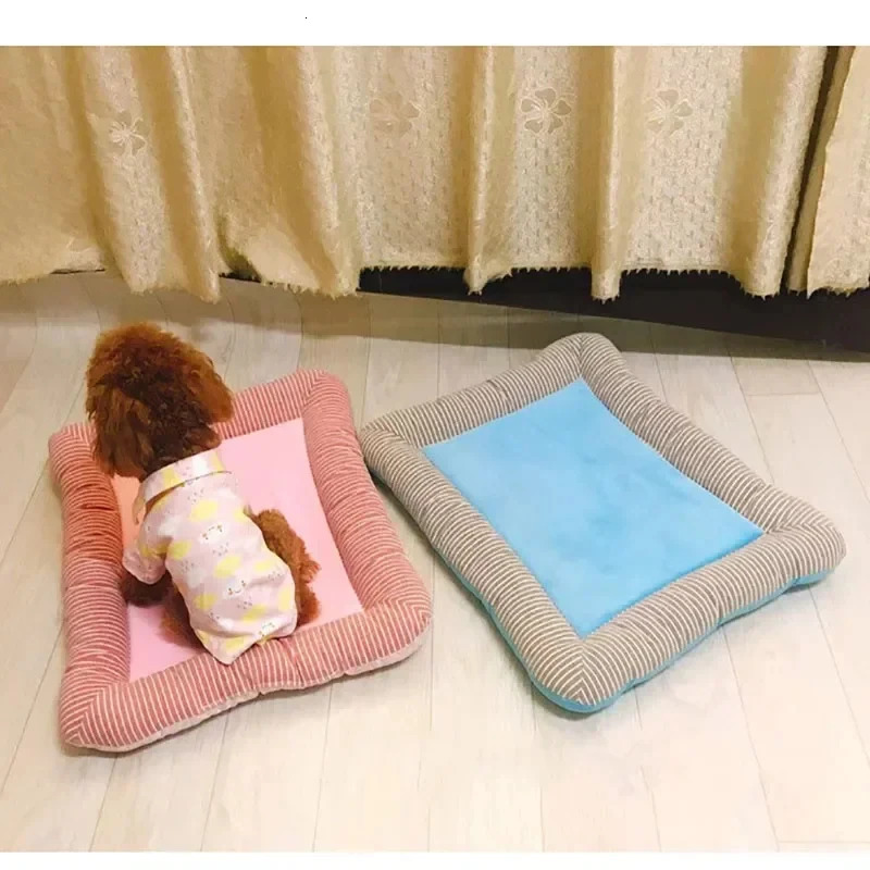 Cooling Pad Bed for Dogs Cats Puppy Kitten Cool Mat Pet Blanket Ice Silk Material Soft for Summer Sleeping Pink Blue Breathable 250614