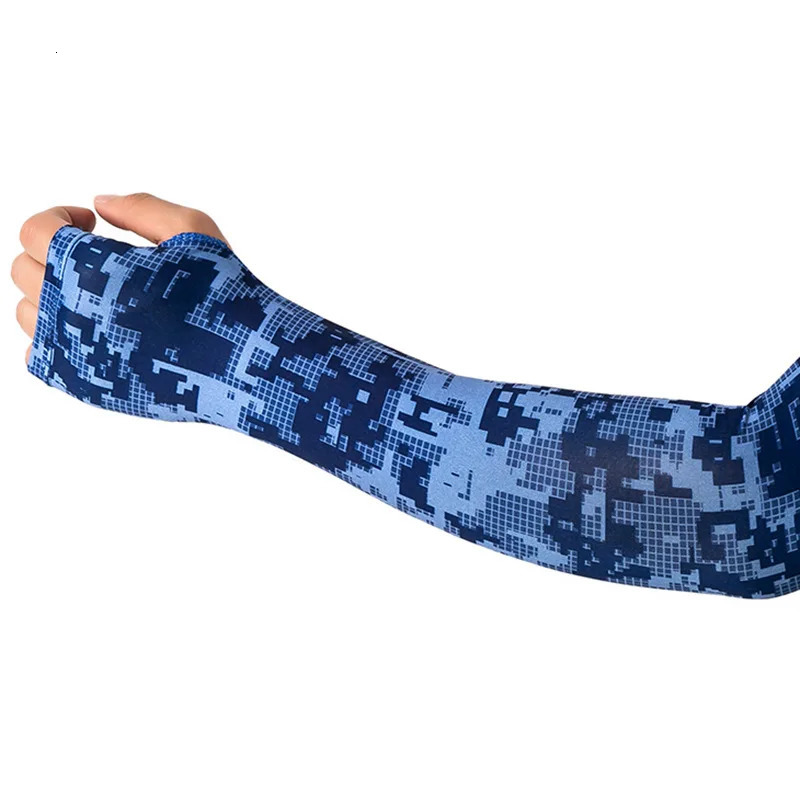 Uv Solar Arm Sleeve Men Summer Camouflage Ice Silk Long Sleeve Outdoor Fishing Sun-protective Mens Sports Cycling Arm Cover 250610