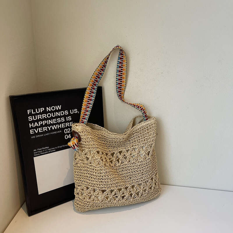 Vacation Beach Straw for Women 2025 New Lazy Style Woven Large Capacity Fashionable Shoulder Underarm Bag