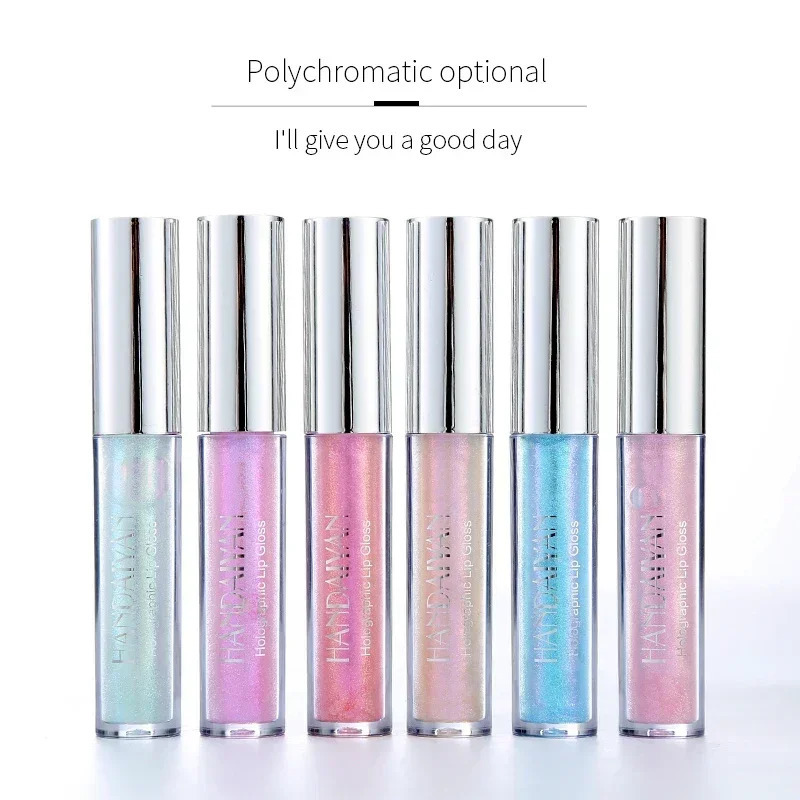 6 Colors Laser Holographic Lip Gloss Liquid Lipstick Mermaid Pigment Longlasting Glitter Lipgloss Waterproof Metallic Lip Makeup 250614