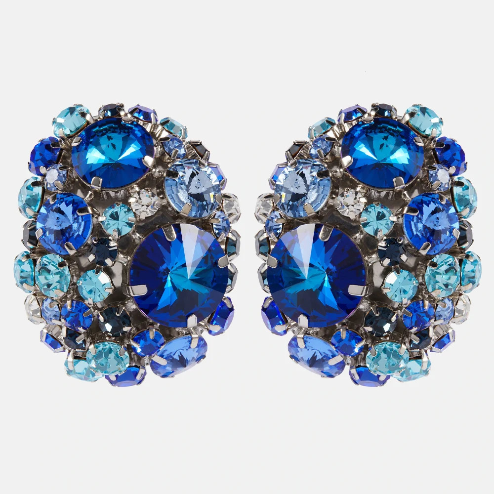 Stonefans Round Crystal Ear Clip No Piercing Jewelry Wholesale Christmas Gift Colorful Rhinestone Clip Earrings for Women 250610