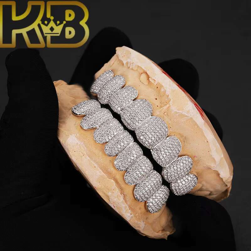 Personalized VVS Moissanite Iced Out 925 Sterling Silver Mens Hip Hop Body Diamond Dental Teeth Grillz for Men