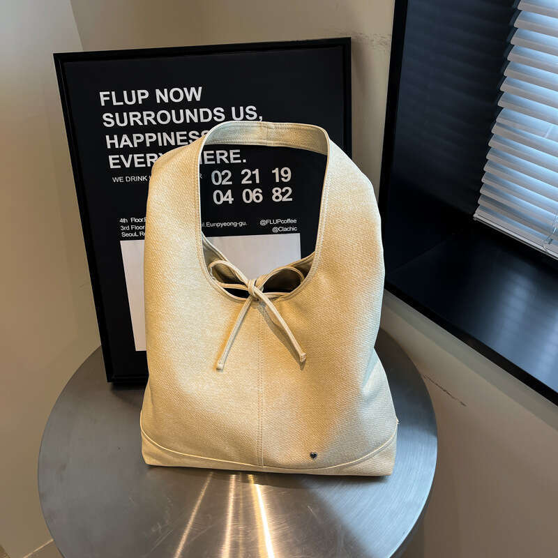 Women's 2025 New French Style Bowknot Strap Handbag Large Capacity Fashion Versatile Korean Version Shoulder Bag for Women