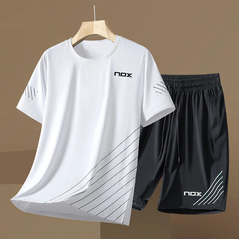 Boutique Sportswear Mens Tennis Sportswear Fitness Short-sleeved Summer Round Neck T-shirt Shorts Mens Suit 250612
