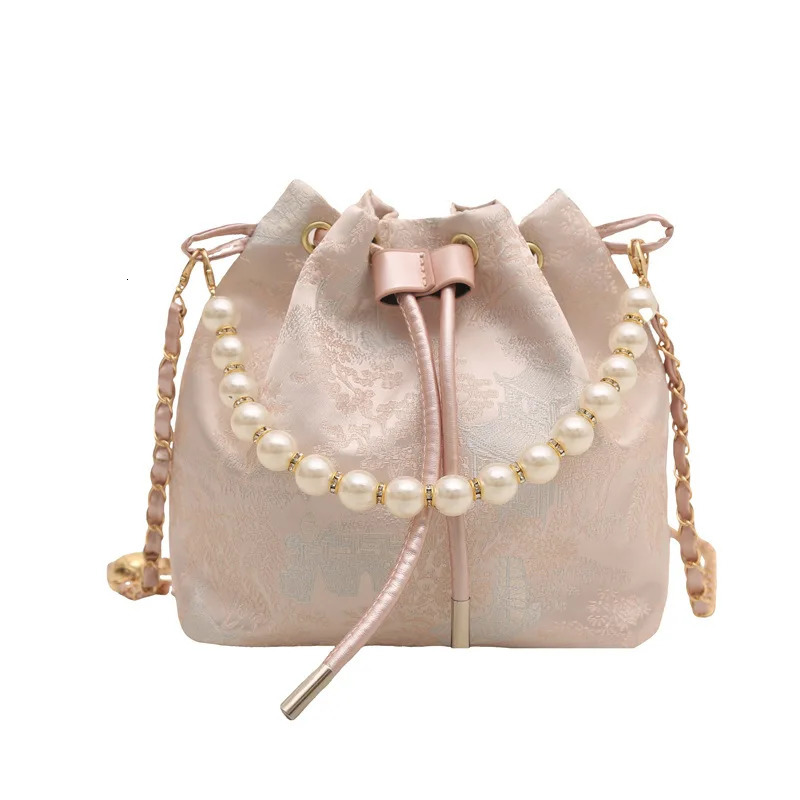 Pearl Women Handbags Chinese Style Female Bag Fashion Ladies Bucket Luxury Party Shoulder Crossbody Bags for Women 250614