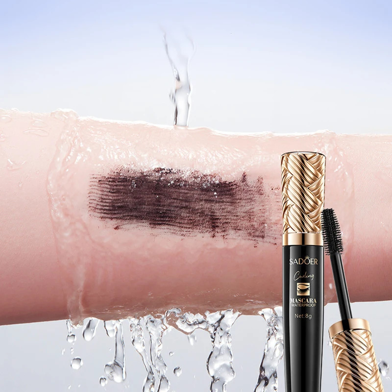 5D Waterproof Mascara Lengthens Eyelashes Black Silk Fiber Female Makeup Cosmetic 250606