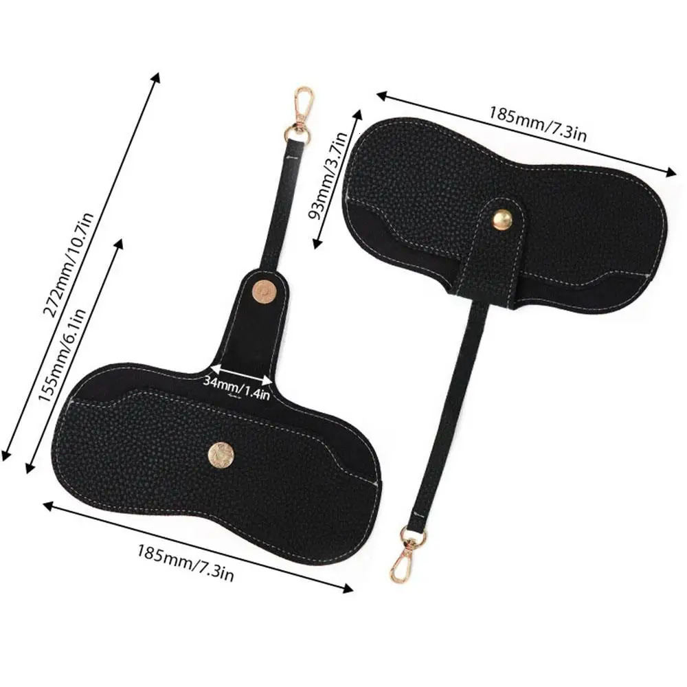 Portable Eyeglass Case Sunglasses Storage Bag PU Material Eyeglass Case Hanging Rope Glasses/Sunglasses Accessories Lightweight 250610