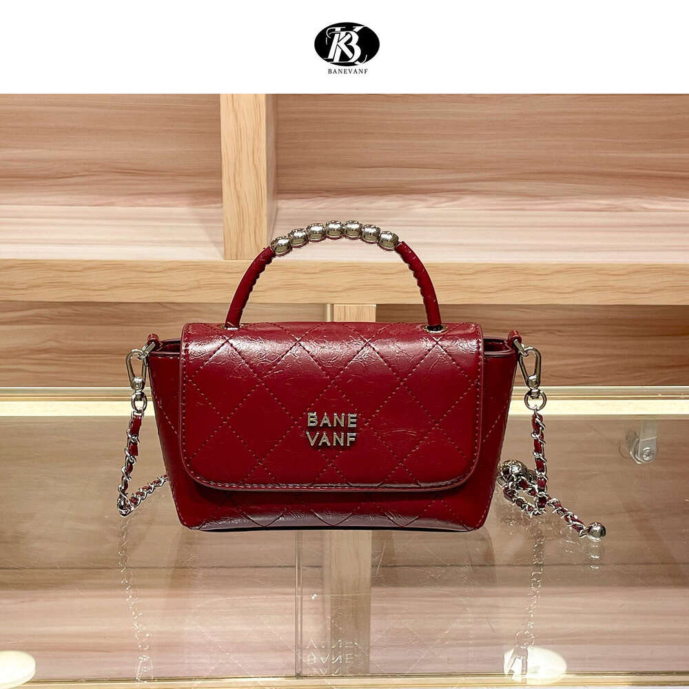 Genuine Luxury Leather Quilted Pearl Handbag for Women New High-End Large Capacity Crossbody Fashion Bag