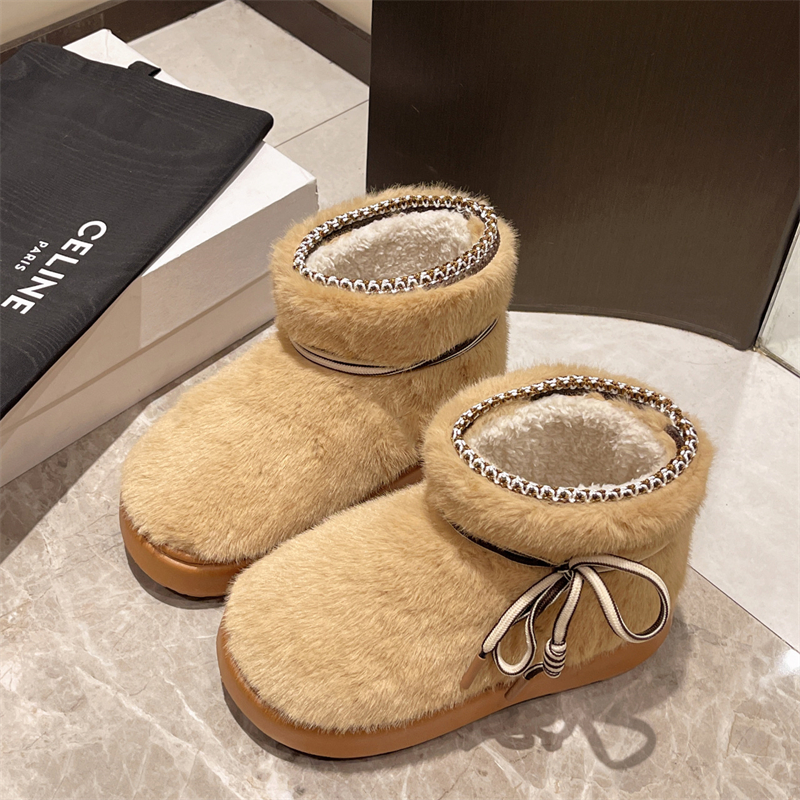 hot Free shipping designer Boots for woman cotton shoes winter keep warm plush Fashion Boots vintage platform white brown snow boots