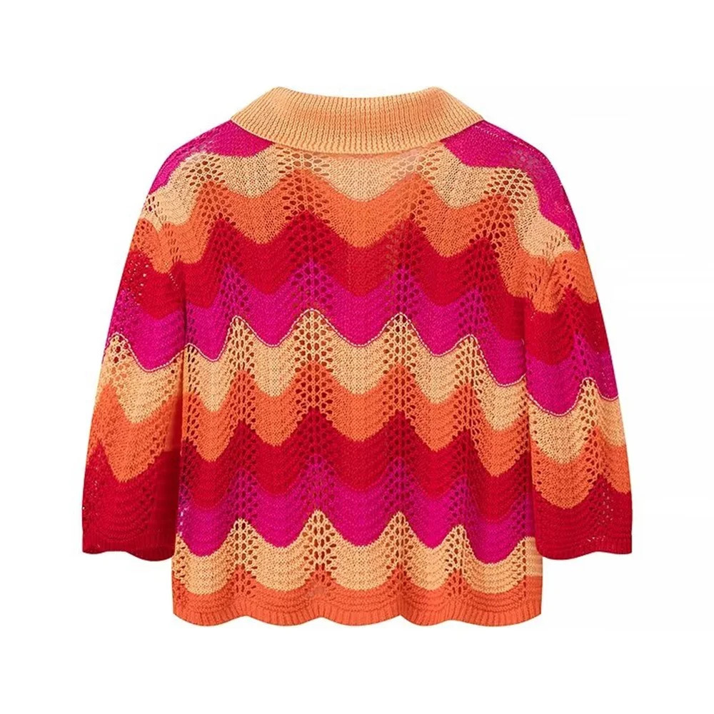 2024ZAR4 Summer Womens European and American Style Fashionable Outlier Western style Knitted Top Half Skirt Set 250609