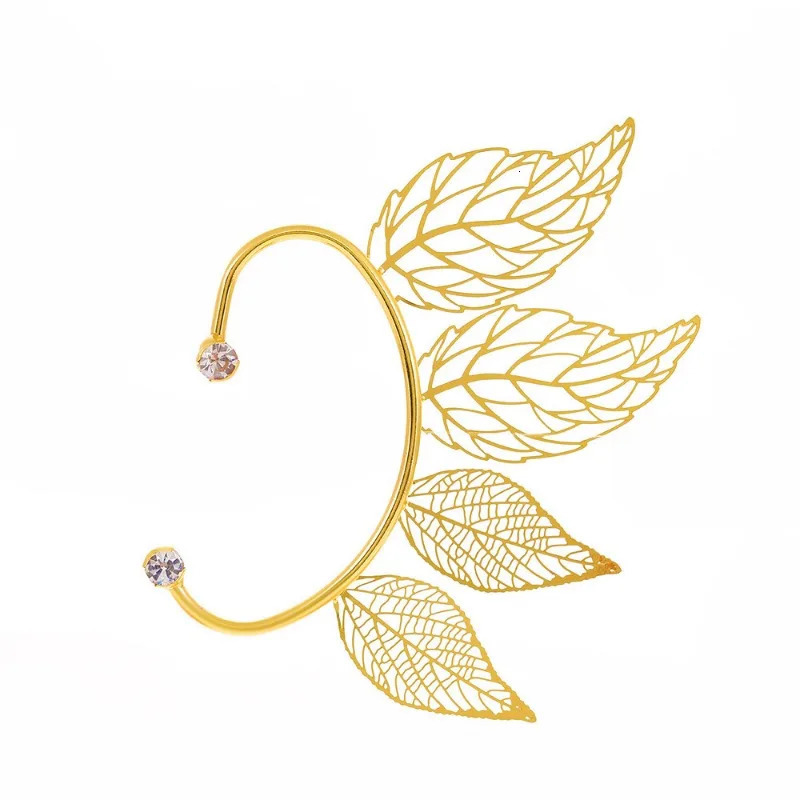 Personalized simple fashionable sparkling hollow leaf earrings song special style original ear clip womens accessory 250610