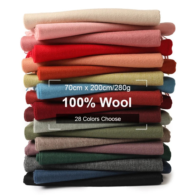 100% Wool Scarf for Women/Men Winter Fall Pure Wool Warm Wrap Pashmina Shawl Soft Cashmere Scarves for Ladies/Men 70*200cm 250610