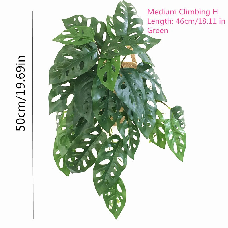 Green Artificial Plants Simulation Wall Hanging Fake Leaf Rattan Real Turtle Rattan Wedding el Party Home Decor Accessori 250613