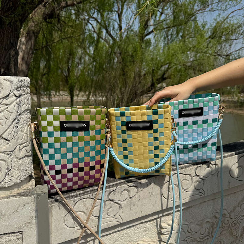 Thai Internet Celebrity Crossbody Plastic Woven Basket Casual Beach Vacation Phone Shoulder Bag