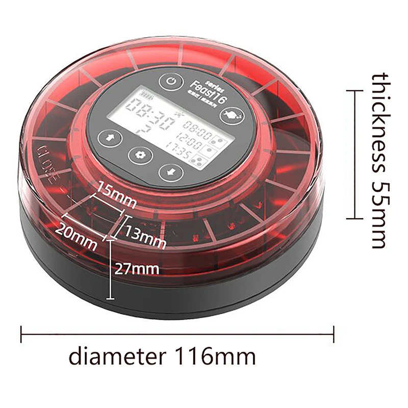 Automatic Fish Feeder For Aquarium Automatic Food Dispenser With Timer Rechargeable Timer Feeder With LCD Display 250613