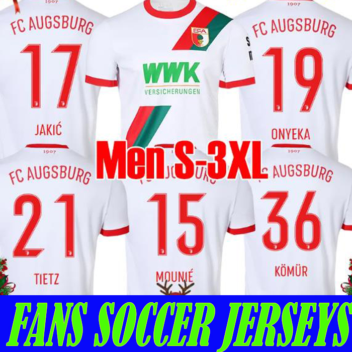 2025 2026 FC Augsburg Soccer Jerseys Fans Version 25 26 Home Away ESSENDE TIETZ REXHBECAJ ONYEKA VARGAS ENGELS MAIER Men football shirt size S-XXXXL