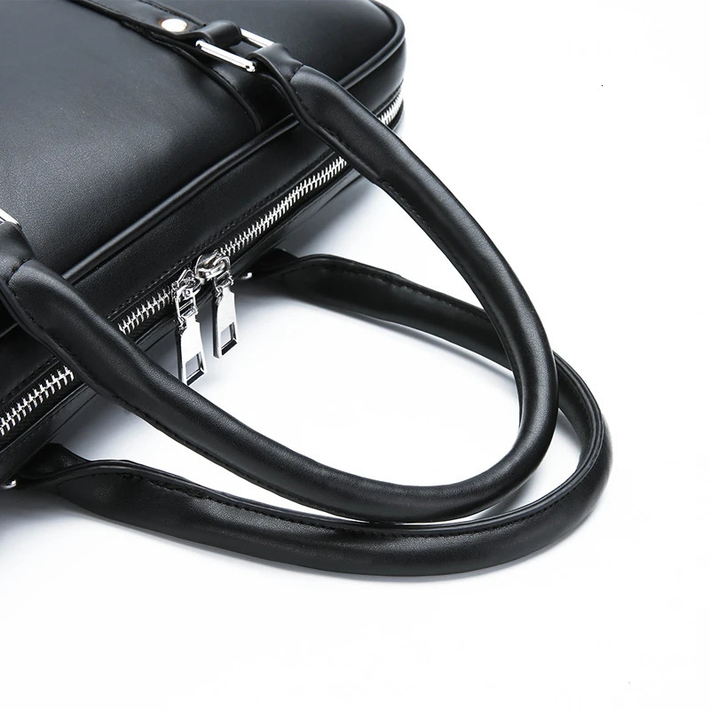 Mens Business Solid Color PU Leather Handbag Computer Bag briefcase laptop bag bolsos para hombre sac a main bag men bolsos 250614
