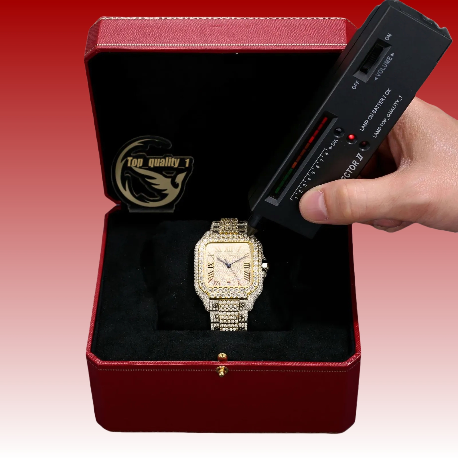 Fully Automatic VVV Moissanite Dia Studded Iced Out Hip Hop Buss Down Watch, Stylish wristwatch, Men's Women's Watches Fast delivery