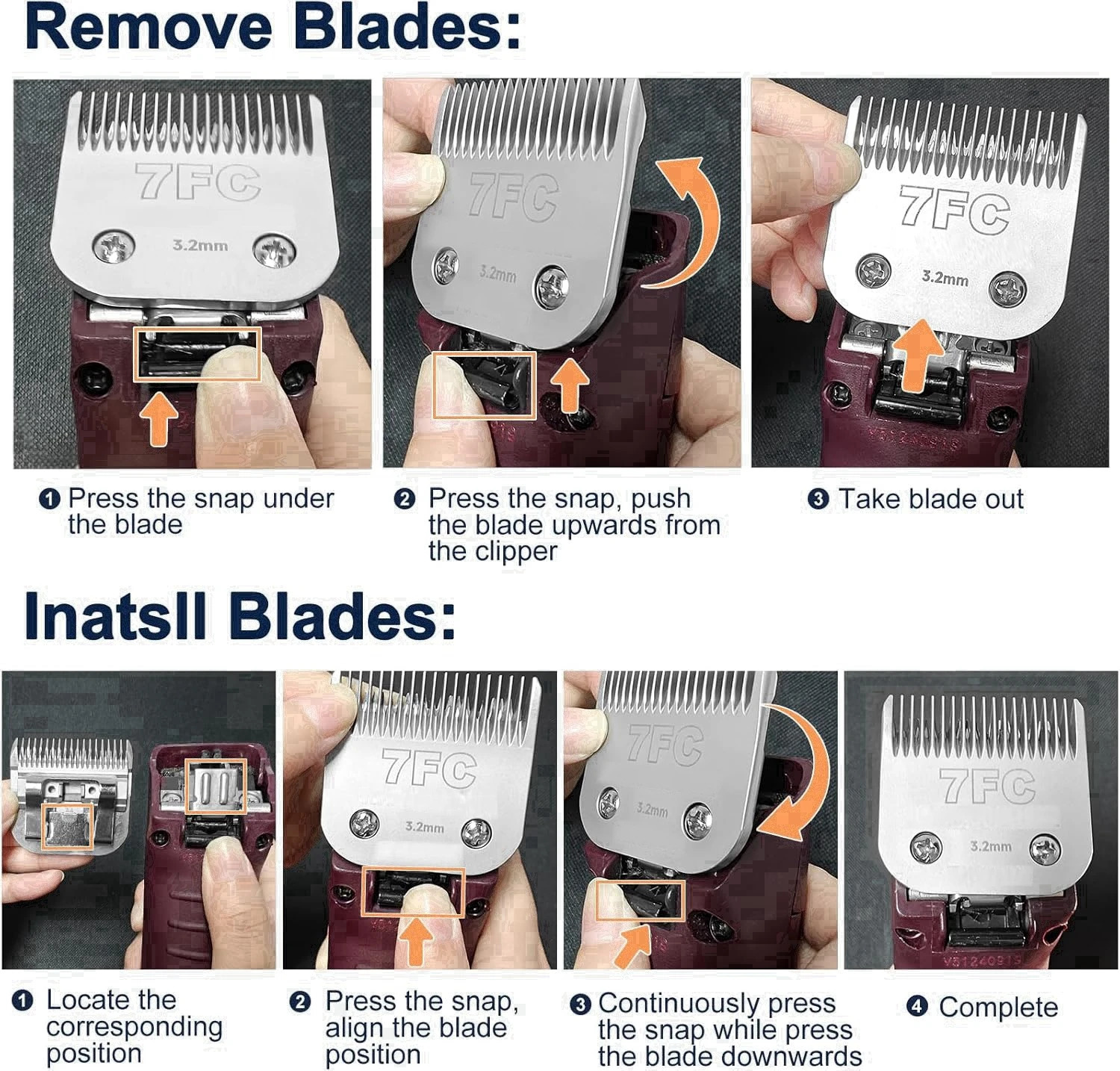 Detachable Pet Dog Grooming Clipper Ceramic Edge Blade Compatible with most AndisOster A5Wahl KM10 Series Clippers 250614