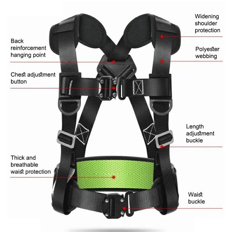Highaltitude Work Safety Belt Rope Set Outdoor Rock Climbing Electrician Construction Harness Protective Equipment 250611