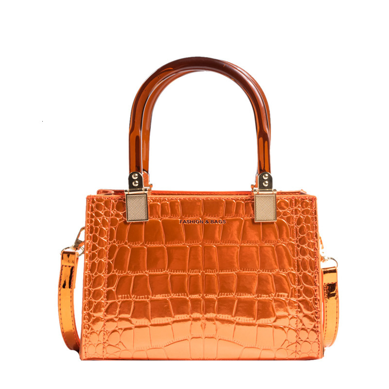 High quality brand high-quality new style free designer bag new cross-border fashion glossy patent leather stone pattern shoulder width bag new free d