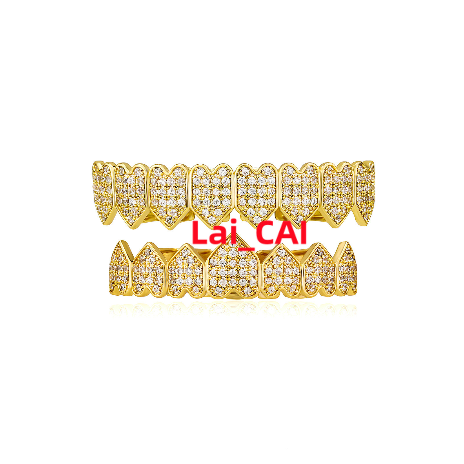 Customize VVS Moissanite Grillz Jewelry Hip Hop Bling Grillz Dent 14K Gold Plated Iced Out Zircon Diamond Heart Teeth Grillz