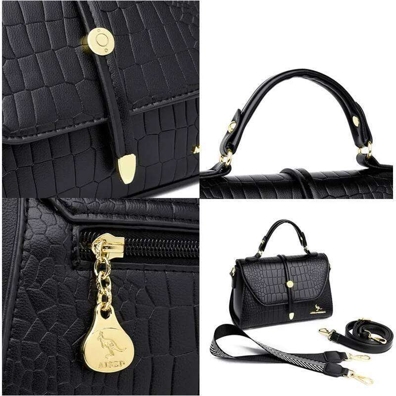 Women Tote Fashion Crocodile Pattern Noble Leather Female Handbag Brand Designer Shoulder Crossbody Bag Phone Sac