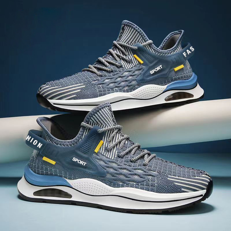 New Men's Sports Shoes Spring Summer Korean Style Fish Scale Flyknit Breathable Running Designer Shoes Shoes Trendy Free Delivery Of Sneakers Men