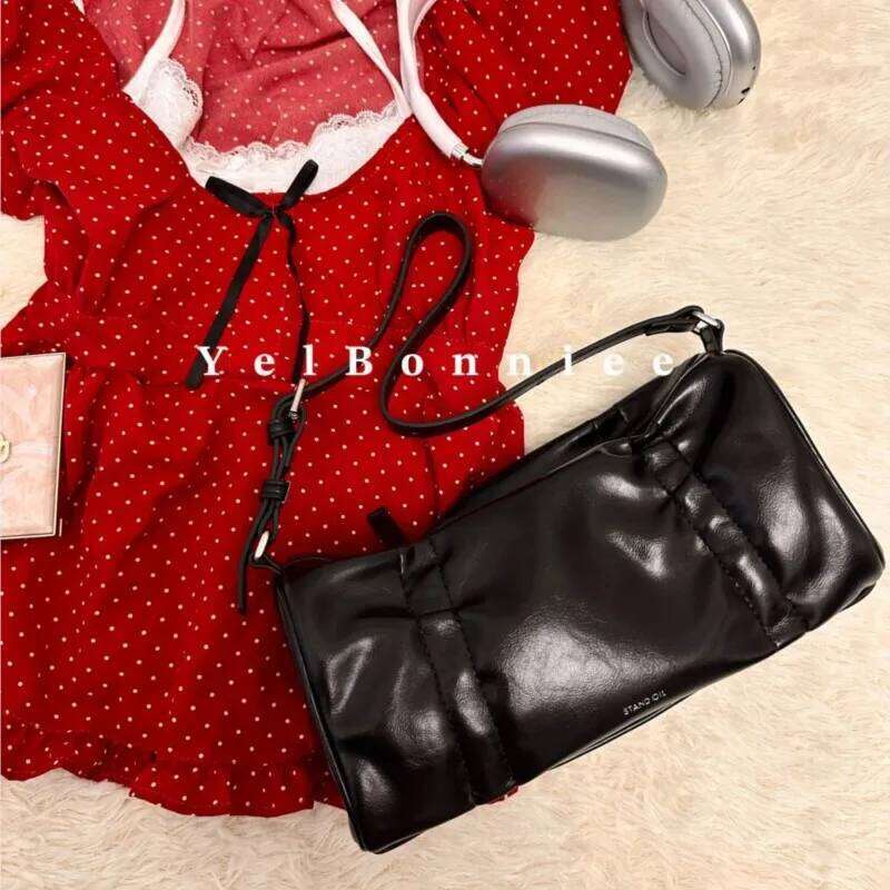 JIAERDI Pink Pillow Y2k Shoulder Bags Lady Fairycore Aesthetic Leather Handbag Purse Ladies Hot Girls Underarm Bag Women