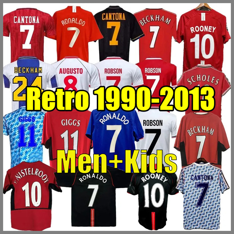 MAN Final Retro Soccer jerseys Home Away RONALDO 07 08 90 92 98 99 02 04 12 13 BECKHAM CANTONA KEANE SCHOLES Solskjaer GIGGS Rooney Vintage Football unitedshirt