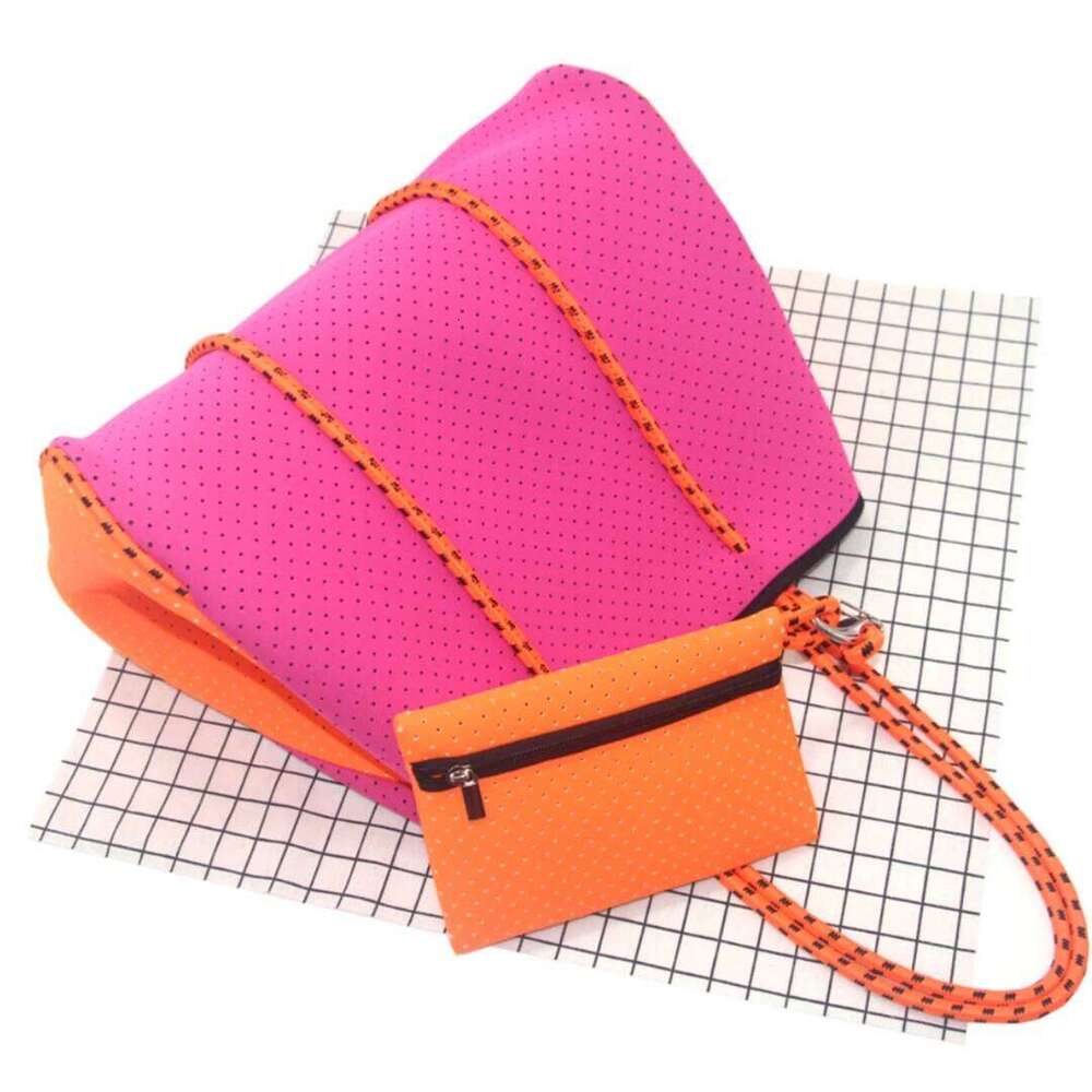 2024 Hotsale Large Fashion Tote Bag For Summer And Beach Pink High Quality Neoprene Women Handbag
