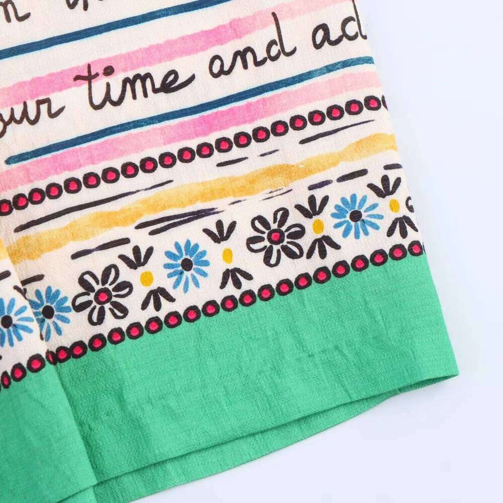 Womens Casual Elegant Loose Drapey Large Hem Mid - Length Printed Half Skirt With Exquisite And Unique Prints