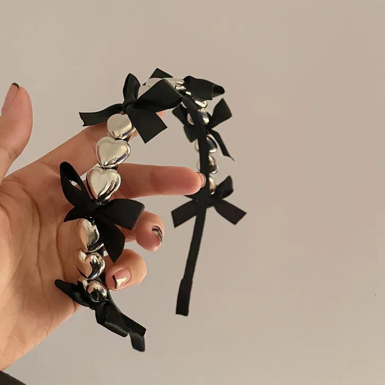 Korean style hoops Headband hair woman metal heart butterfly hair bows girls bands versatile simple fine headbands accessories 250610