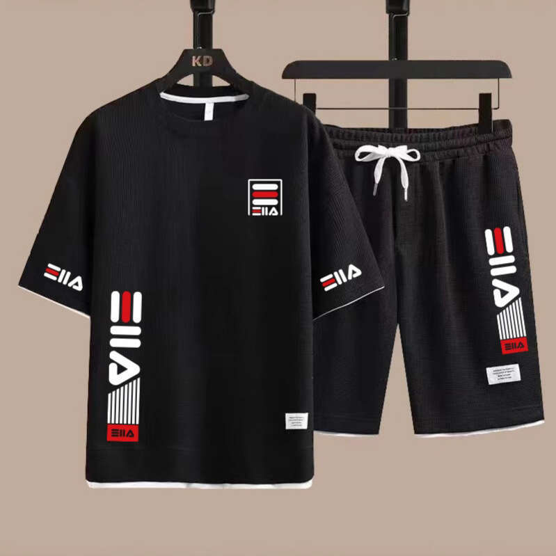T-Shirt Summer Casual Sports Suit Breathable Fashion Men's Shorts Short Sleeve Set