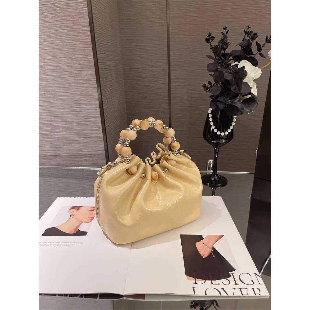 Bags 2025 Women's Trendy New Spring Summer Chain Shoulder Crossbody Beaded Handbag Cloud Bag