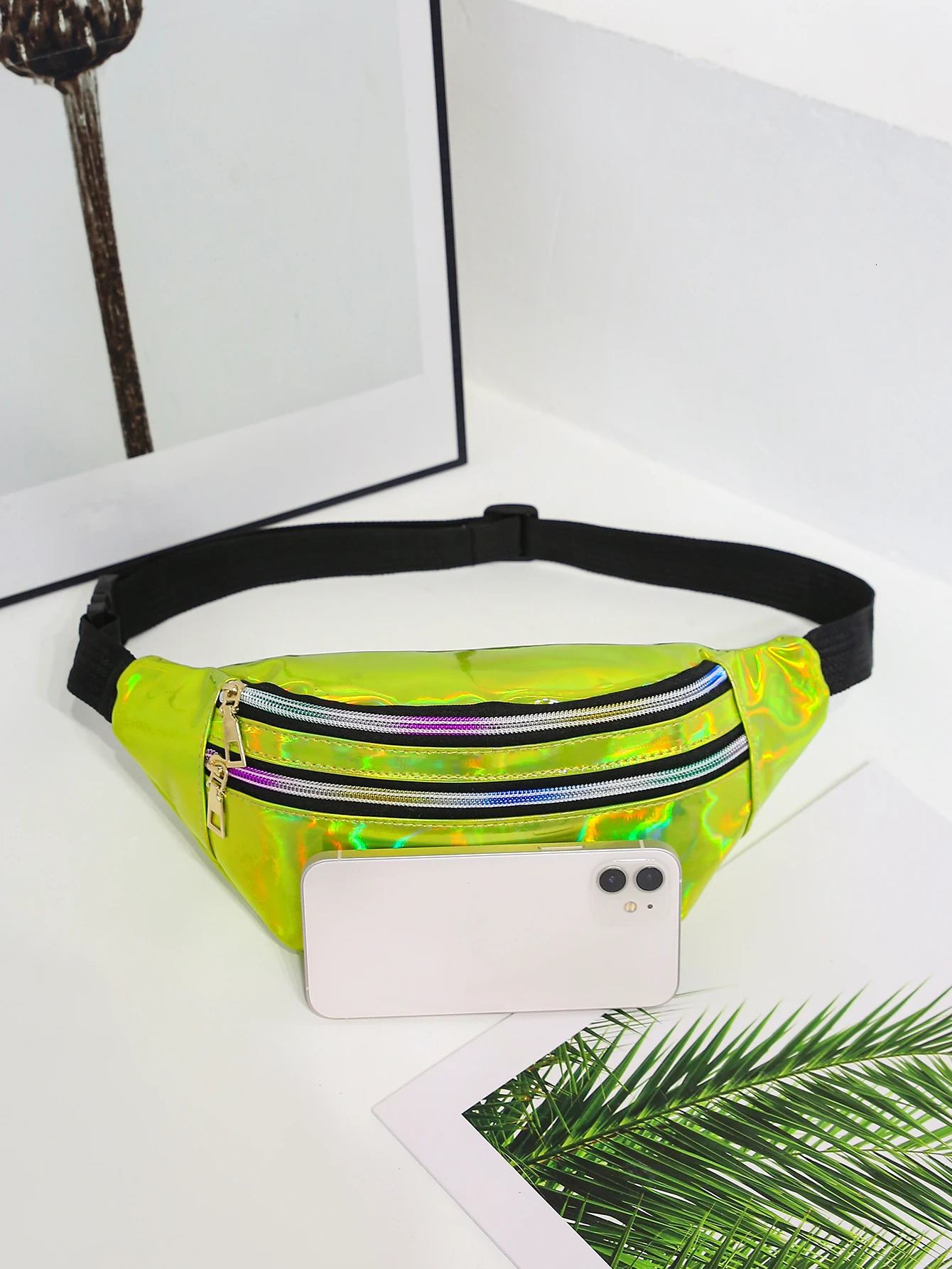 Holographic Fanny PackHologram PU Waist Pack Waterproof Shiny BagLaser Bum Bag Adjustable BeltSport Waistbag 250612